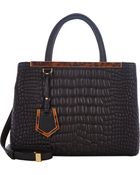 Fendi Croc-Quilted 2Jours Mini Satchel - Lyst