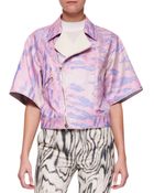 3.1 Phillip Lim Short Kimono-Sleeve Moto Jacket - Lyst