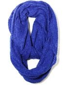 Paula Bianco Frayed Infinity Scarf In Cobalt - Lyst