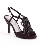 Adrianna Papell Majesty Embellished Satin Sandals - Lyst
