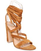 Gianvito Rossi 100Mm Suede Lace-Up Sandals - Lyst