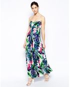 AX Paris Maxi Dress In Tropical Print - Lyst