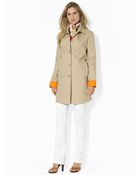 Lauren by Ralph Lauren Contrast-Cuff Cotton Jacket - Lyst