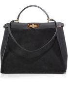 Fendi Medium Peekaboo Satchel with Calf Hair Interior - Lyst