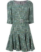 Dolce & Gabbana Belted Boucle Dress - Lyst