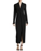 Donna Karan New York Long-Sleeve Twist Jersey Dress - Lyst
