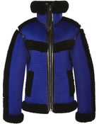 Alexander Wang Mesh Bonded Shearling Track Jacket - Lyst