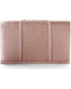 La Regale Taupe Satin Flap Clutch - Lyst