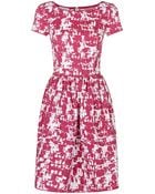 Oscar de la Renta Tweed Print Cotton Dress - Lyst