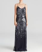 Adrianna Papell Gown - Sleeveless Beaded Blouson - Lyst