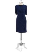 Adrianna Papell Draped Jersey Knit Dress - Lyst