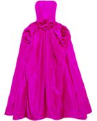 Oscar de la Renta Ruched Strapless Silktaffeta Gown - Lyst