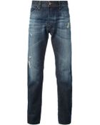 Diesel Distressed Straight Jeans - Lyst