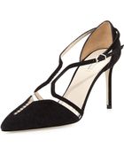 Giorgio Armani Suede T-Strap Illusion Pump - Lyst