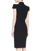 Alexander McQueen Cap-Sleeve Deep V-Neck Dress - Lyst