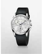 Calvin Klein Bold Black Leather Strap Chronograph Watch - Lyst
