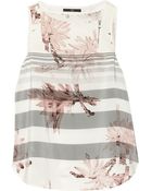 Tibi Printed Washed-Silk Top - Lyst