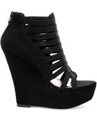 Madden Girl Waver Caged Platform Wedge Sandals - Lyst