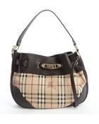 Burberry Chocolate Check Leather Top Handle Shoulder Bag - Lyst