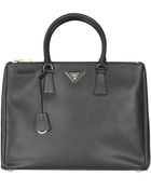 Prada Bn1786 Black Nero Saffiano Lux Double Zip Bag - Lyst