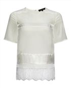 Jaeger Silk Lace Panel Top - Lyst