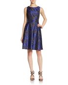 Vera Wang Floral Brocade Fit-And-Flare Dress - Lyst