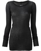 Rick Owens Scoop Neck T-Shirt - Lyst