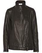 Helmut Lang Textured-Leather Biker Jacket - Lyst