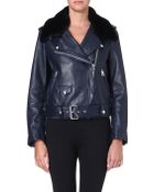 Acne Studios Shearling-Collared Leather Jacket - Lyst