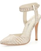 Alice + Olivia Dayla Lizard Embossed Nubuck Suede Ankle-Wrap Pump - Lyst