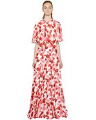 Giambattista Valli Printed Silk Georgette Cape Dress - Lyst