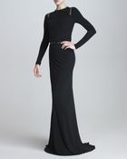Elie Saab Longsleeve Jersey Gown - Lyst