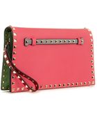 Valentino The Rockstud Leather Clutch - Lyst