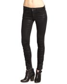 Joe's Jeans Coated Ruched Skinny Jeans - Lyst