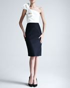 Carolina Herrera Faille Cocktail Dress with Bow - Lyst