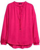 H&M Satin Blouse - Lyst