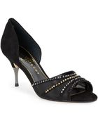 Ivanka Trump Nola Peep-Toe Sandals/Black - Lyst