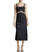 Jason Wu Crepe Dress With Embroidered Lace - Lyst