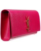 Saint Laurent Monogramme Clutch Pelle Grain De Poudre - Lyst