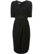 Giambattista Valli Pleated Front Detail Fitted Dress - Lyst