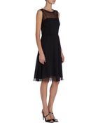 Barneys New York Chiffon Overlay Sleeveless Dress - Lyst
