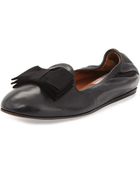 Lanvin Grosgrain Bow-Detailed Leather Slipper - Lyst
