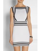 Balmain Striped Stretch-Knit Mini Dress - Lyst