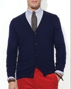 Ralph Lauren Polo Merino Wool V-Neck Cardigan - Lyst