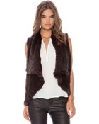 Alice + Olivia Rabbit Fur Vest - Lyst