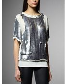 Patrizia Pepe Short Sleeve Tunic With Sequins - Lyst