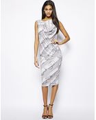 Asos Neon Drape Dress - Lyst