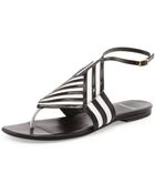 Pierre Hardy Bicolor Flat Sandal Blackwhite - Lyst