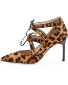 Manolo Blahnik Asaki Calf Hair Double-Tie Pump - Lyst