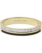 Michael Kors Pavé Black And Gold-Tone Bangle - Lyst
